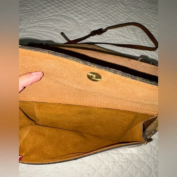 Patricia Nash Vintage Leather European Map Print Crossbody Bag - Picture 5 of 13